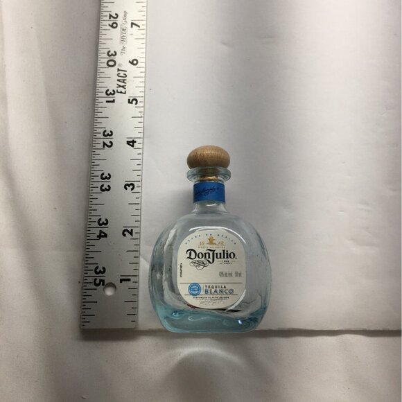 Don Julio Blanco Tequila Bottle Empty 50 mL Blue Round Glass with Wood Cork - Picture 10 of 12
